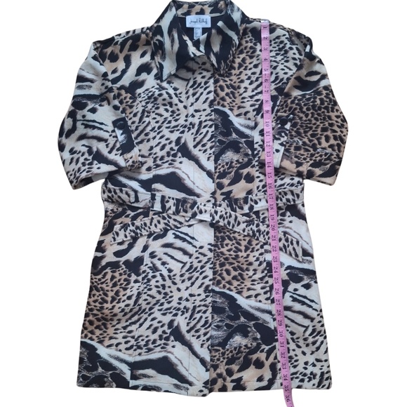 Animal Print Fall Coat Joseph Ribkoff Belted Business Casual Jacket Sz 4 - Picture 8 of 12
